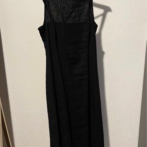 Sleeveless linen blend maxi shift dress